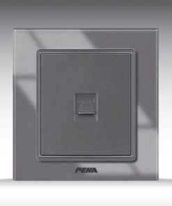 Bộ ổ cắm điện thoại đơn Aura glass gray Series P-037