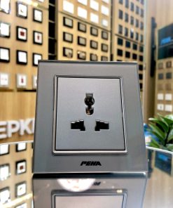 Bộ ổ cắm 3 chấu Aura glass gray Series P-034