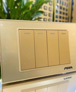 Bộ công tắc 4 kép peha AURA KANTIG gold Series P-014