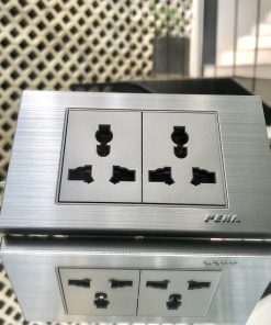 Bộ đôi ổ cắm đa năng 3 chấu - PEHA - NOVA ALUMINUM series