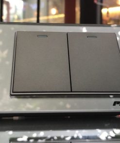 Bộ công tắc đôi x 1 chiều peha AURA KANTIG glass grey Series