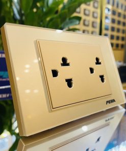 Bộ ổ cắm đa năng 6 chấu peha AURA KANTIG gold