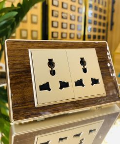 BỘ 2 Ổ CẮM ĐA NĂNG 3 CHẤU – NOVA WOOD series – Kính Acrylic vân gỗ