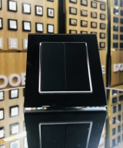 Bộ công tắc 2 x 1 chiều Aura glass black Series