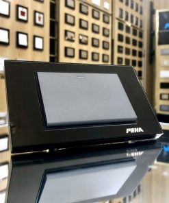 Bộ công tắc 1 x 1 chiều peha AURA KANTIG glass black grey Series