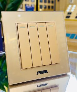 Bộ công tắc 4 x 1 chiều Aura glass gold Series