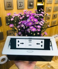 BỘ Ổ CẮM ÂM BÀN ĐÔI 3 CHẤU + USB - PEHA