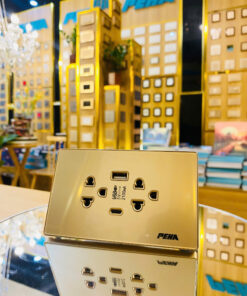 BỘ Ổ CẮM ĐA NĂNG 6 CHẤU + UBS  – GOLD ATHENIS