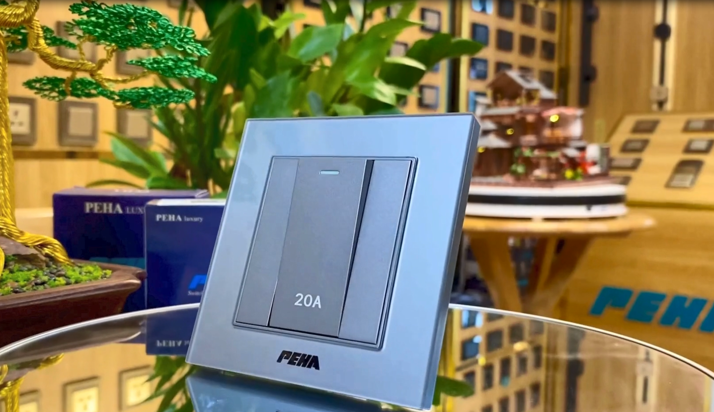 Bộ công tắc 20A Aura glass grey Series - Ảnh 3