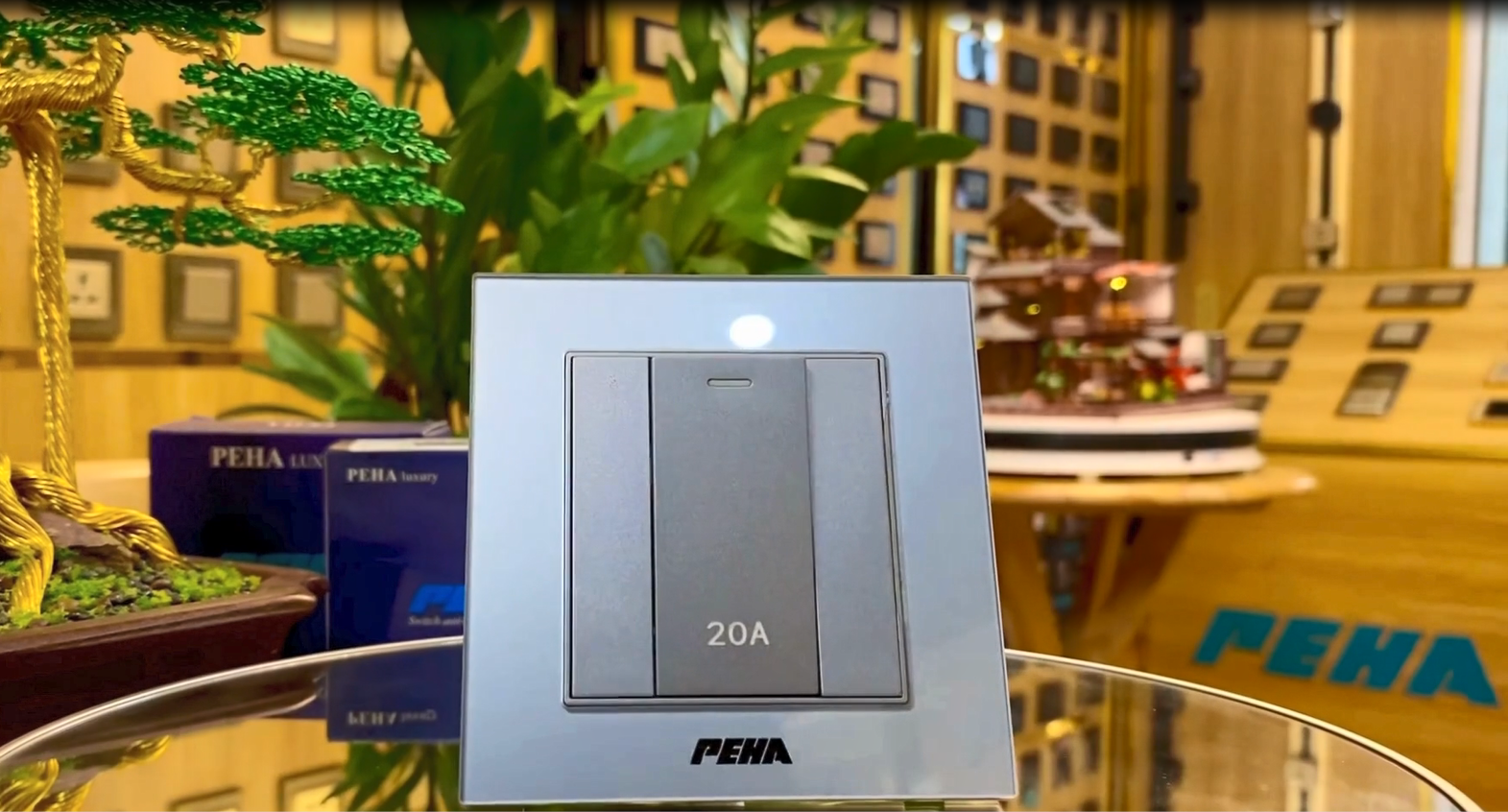 Bộ công tắc 20A Aura glass grey Series