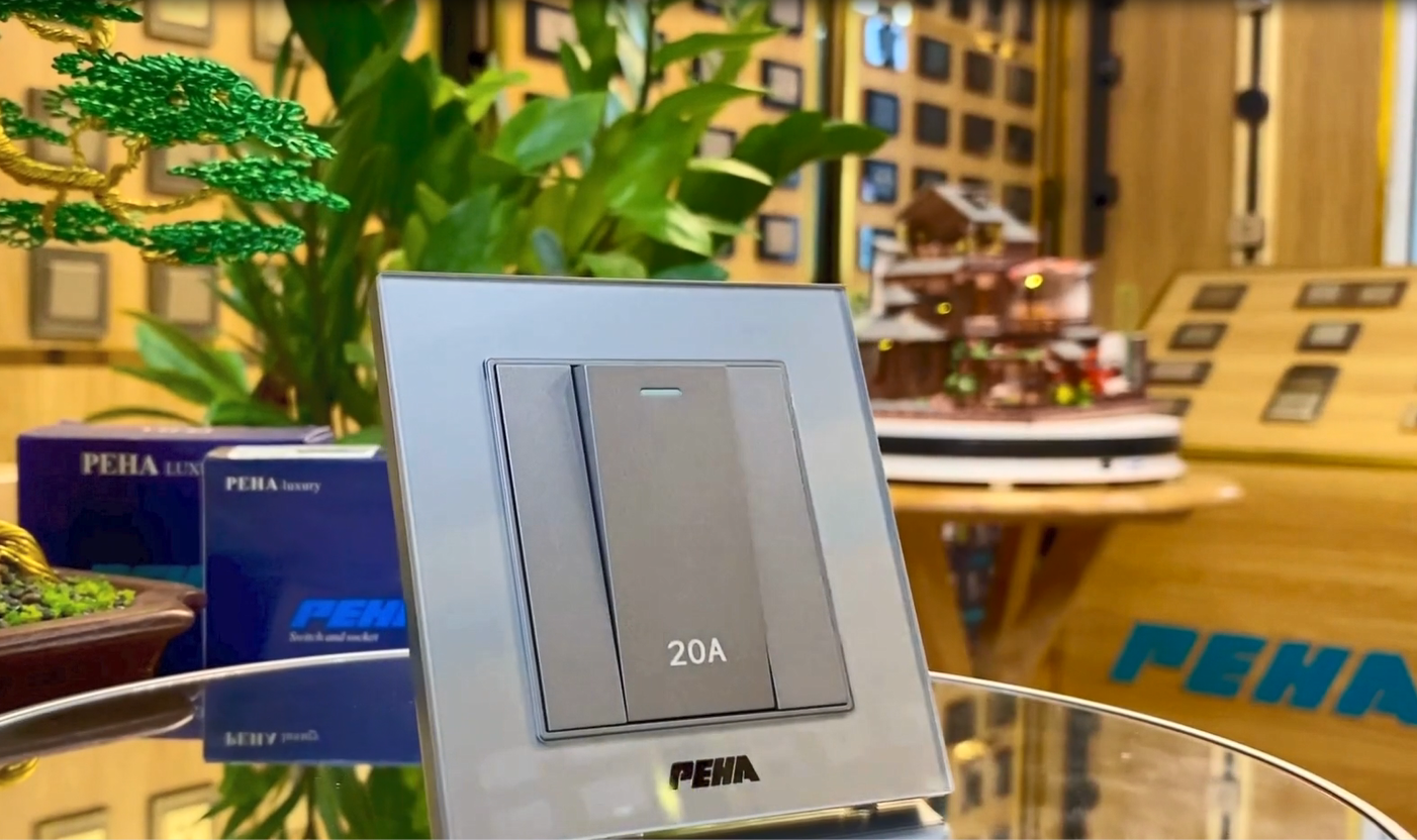 Bộ công tắc 20A Aura glass grey Series - Ảnh 2