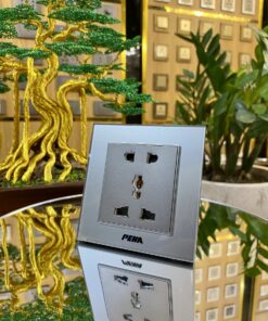 Bộ 1 ổ cắm đa năng 5 chấu – PEHA – NOVA ALUMINUM 86 series